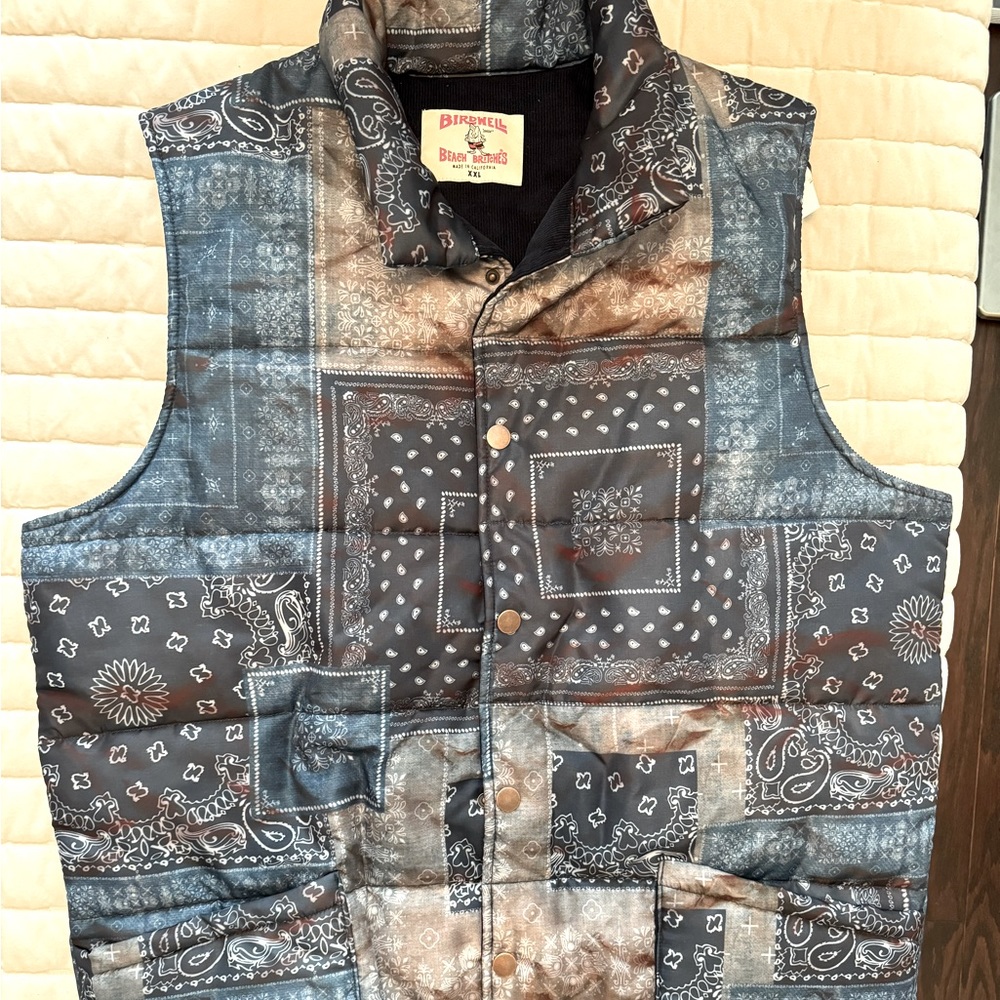 Birdwell Bandana Patchwork Vest Navy XXL